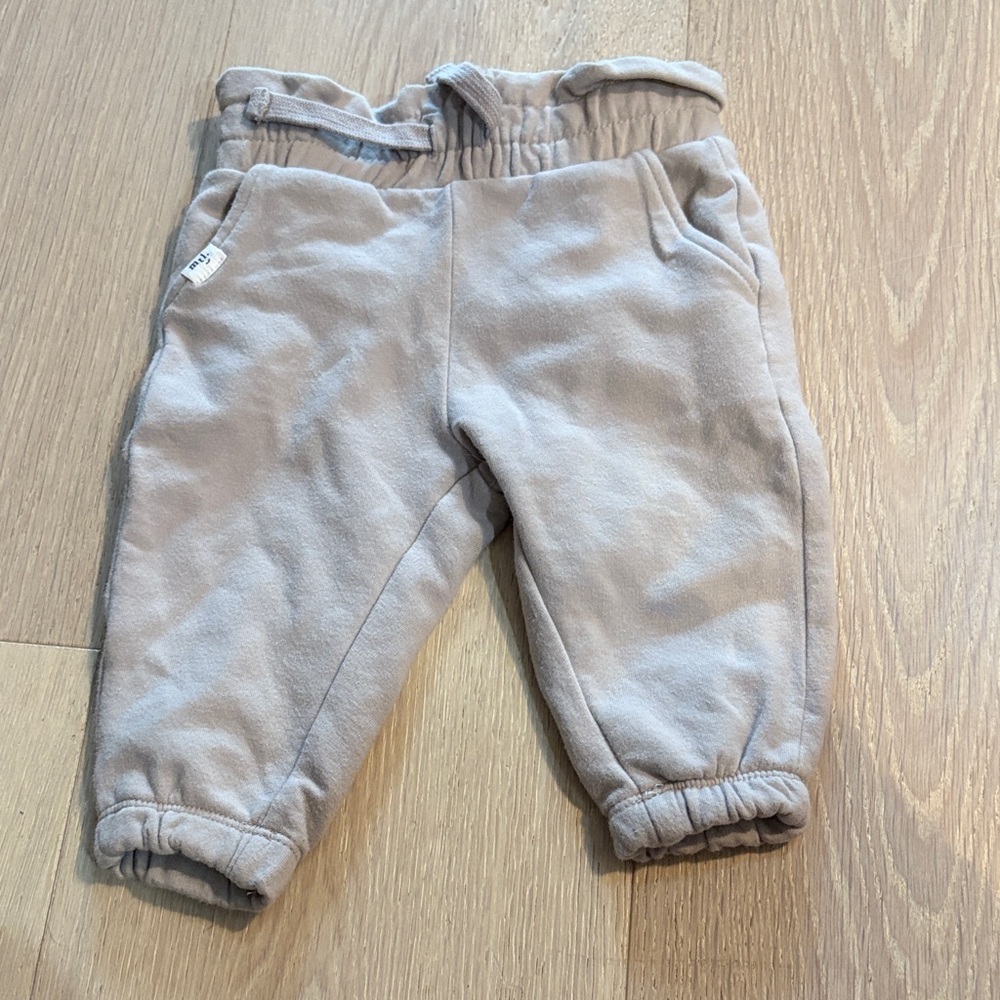 Cozy Neutral Beige Kids Fleece Joggers